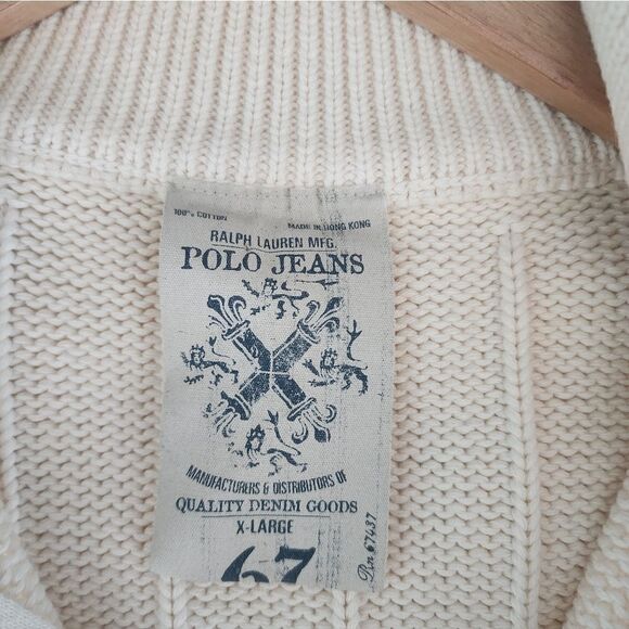 Ralph Lauren MFG POLO Jeans quarter zip up pullover sweater - Picture 6 of 15